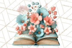 Botanical Books Clipart PNG Cottagecore Reading Florals Product Image 3