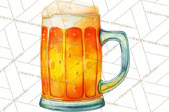 Beer Watercolor Clipart, Beer PNG, Beer Mug, Beer Bottle Product Image 3