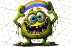 Funny St Patricks Day Monsters Clipart, St Paddy Monster PNG Product Image 2