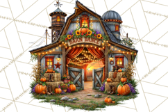 Small Town Fall Clipart Vintage Country Autumn PNG Product Image 3