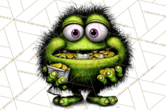 Funny St Patricks Day Monsters Clipart, St Paddy Monster PNG Product Image 3