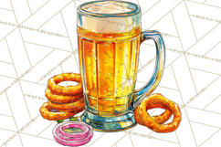 Beer Watercolor Clipart, Beer PNG, Beer Mug, Beer Bottle Product Image 5