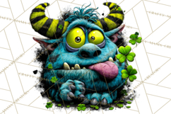 Funny St Patricks Day Monsters Clipart, St Paddy Monster PNG Product Image 2