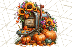Small Town Fall Clipart Vintage Country Autumn PNG Product Image 4