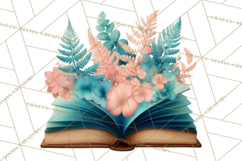Botanical Books Clipart PNG Cottagecore Reading Florals Product Image 5