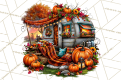 Small Town Fall Clipart Vintage Country Autumn PNG Product Image 5