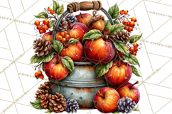 Small Town Fall Clipart Vintage Country Autumn PNG Product Image 2