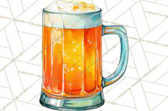 Beer Watercolor Clipart, Beer PNG, Beer Mug, Beer Bottle Product Image 2