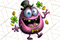 Funny St Patricks Day Monsters Clipart, St Paddy Monster PNG Product Image 4