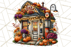 Small Town Fall Clipart Vintage Country Autumn PNG Product Image 4