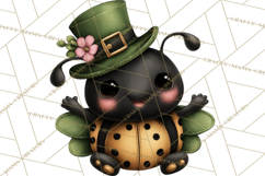 Cute St Patricks Day Bugs Clipart, St. Paddy Png Files Product Image 4