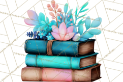 Botanical Books Clipart PNG Cottagecore Reading Florals Product Image 4