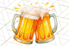 Beer Watercolor Clipart, Beer PNG, Beer Mug, Beer Bottle Product Image 4
