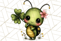 Cute St Patricks Day Bugs Clipart, St. Paddy Png Files Product Image 4