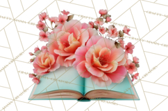 Botanical Books Clipart PNG Cottagecore Reading Florals Product Image 4