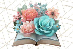 Botanical Books Clipart PNG Cottagecore Reading Florals Product Image 5