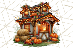 Small Town Fall Clipart Vintage Country Autumn PNG Product Image 2