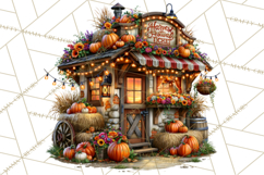 Small Town Fall Clipart Vintage Country Autumn PNG Product Image 3