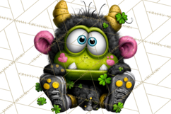 Funny St Patricks Day Monsters Clipart, St Paddy Monster PNG Product Image 3