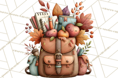 Fall Teacher School Supplies Clipart PNG Product Image 4