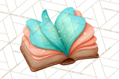 Botanical Books Clipart PNG Cottagecore Reading Florals Product Image 4