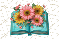 Botanical Books Clipart PNG Cottagecore Reading Florals Product Image 5