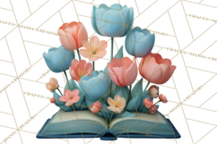 Botanical Books Clipart PNG Cottagecore Reading Florals Product Image 3