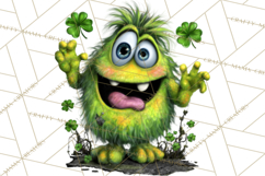 Funny St Patricks Day Monsters Clipart, St Paddy Monster PNG Product Image 3