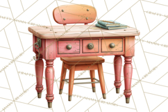 Fall Teacher School Supplies Clipart PNG Product Image 5