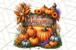 Small Town Fall Clipart Vintage Country Autumn PNG Product Image 5
