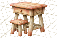Fall Teacher School Supplies Clipart PNG Product Image 2