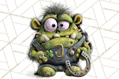 Funny St Patricks Day Monsters Clipart, St Paddy Monster PNG Product Image 5