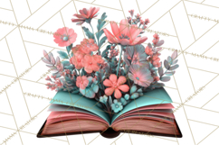 Botanical Books Clipart PNG Cottagecore Reading Florals Product Image 5