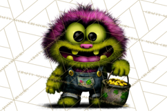 Funny St Patricks Day Monsters Clipart, St Paddy Monster PNG Product Image 5