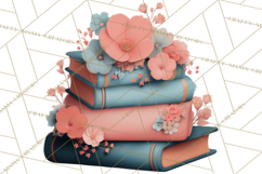 Botanical Books Clipart PNG Cottagecore Reading Florals Product Image 5
