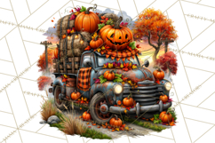 Small Town Fall Clipart Vintage Country Autumn PNG Product Image 5