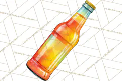 Beer Watercolor Clipart, Beer PNG, Beer Mug, Beer Bottle Product Image 5