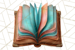 Botanical Books Clipart PNG Cottagecore Reading Florals Product Image 2