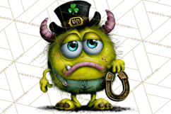 Funny St Patricks Day Monsters Clipart, St Paddy Monster PNG Product Image 2