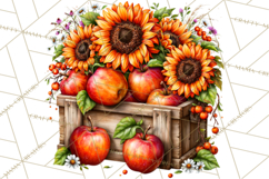 Small Town Fall Clipart Vintage Country Autumn PNG Product Image 3