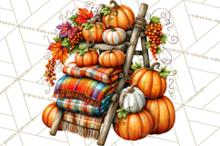 Small Town Fall Clipart Vintage Country Autumn PNG Product Image 5