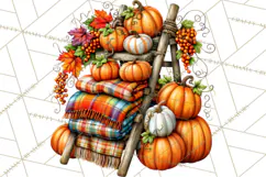 Small Town Fall Clipart Vintage Country Autumn PNG Product Image 5