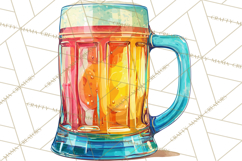 Beer Watercolor Clipart, Beer PNG, Beer Mug, Beer Bottle Product Image 2