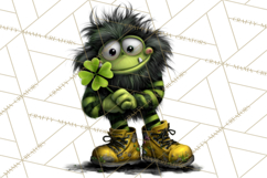 Funny St Patricks Day Monsters Clipart, St Paddy Monster PNG Product Image 2