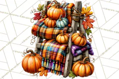 Small Town Fall Clipart Vintage Country Autumn PNG Product Image 2