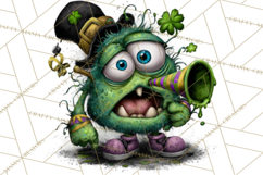 Funny St Patricks Day Monsters Clipart, St Paddy Monster PNG Product Image 3