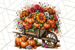 Small Town Fall Clipart Vintage Country Autumn PNG Product Image 3