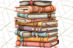 Fall Teacher School Supplies Clipart PNG Product Image 5