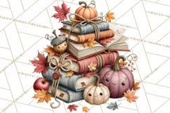 Fall Teacher School Supplies Clipart PNG Product Image 3