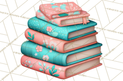 Botanical Books Clipart PNG Cottagecore Reading Florals Product Image 3